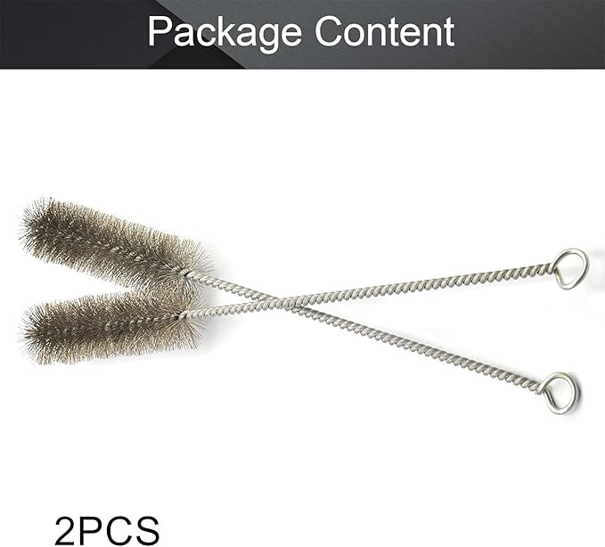 Utoolmart Tube Brush Kit Stainless Steel Wire Cleaning Brush Bottle Long-Handle Bristle Cleaning Tool 12" x 1.2", 2pcs
