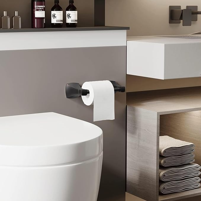Toilet Paper Holder Wall Mount Oil Rubbed Bronze Double Post Pivoting Tissue Roll Holder Stainless Steel and Zinc Alloy for Bathroom RV Commercial