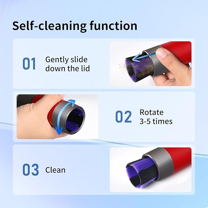 Soft Bristle Dust Brush for Dyson V7 V8 V10 V11 V15 Vacuum Cleaner - Traceless, Scratch free, Self cleaning, Compact Design for Fine Surfaces, Dust Brush Vacuum Attachment