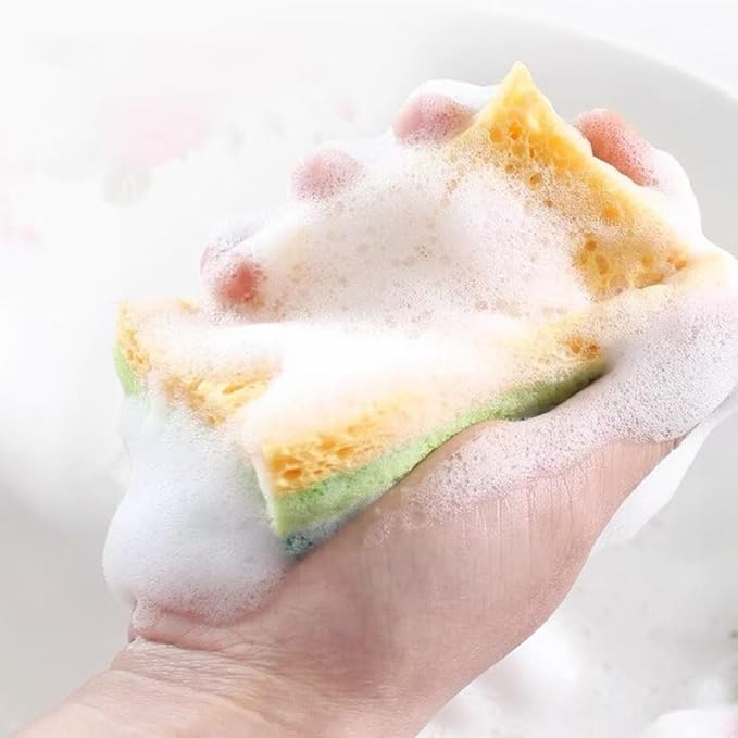 6 Pack Heavy Duty Kitchen Sponge Dish Sponges Double-Sided Dishwashing Scrub Sponges (Green)