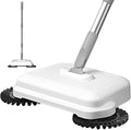 Floor Sweeper, 2-in-1 360° Rotating Hand Push Sweeper, High Efficient Carpet Sweeper with Long Handle, Hanging Manual Vacuum Sweeper for Home Office, Push Sweeper, STANDARD, White