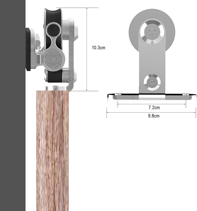 TSMST 8FT Sliding Barn Door Hardware Kit, Top Mount Stainless Steel Heavy Duty Sturdy Barn Door Track for Double Wood Door, Slide Smoothly Quietly (T Style)