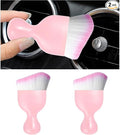 2PCS Car Interior Dust Brush, Soft Scratch Free Auto Detailing Brushes, Universal Vehicle Interior Cleaning Tool for Automotive Dashboard, Air Vents, Leather (Pink & Pink)