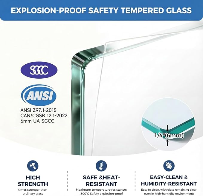 56-60" W x 57" H Semi-Frameless Bathtub Sliding Doors, 1/4"(6mm) Tempered Glass Double Sliding Shower Door for Bath Tub with Explosion-Proof Film and Easy to Clean, Chrome