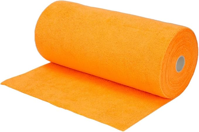 Maxshine Universal Orange Microfiber Tear-Away Towel Roll | 30 Reusable 12”x12” Sheets, 260GSM Terry Microfiber | Eco-Friendly Lint-Free Cleaning Cloths for Car Detailing, Home & Garage Use