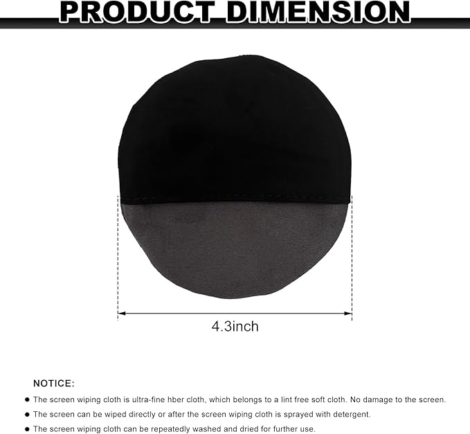 Car Screen Cleaner, Soft Microfiber Cloth Touch Screen Wipe Round Cleaning Tool, Reusable Scratch-Free Cleaning Pads for Vehicle Dashboard LCD Display Laptop Tablet