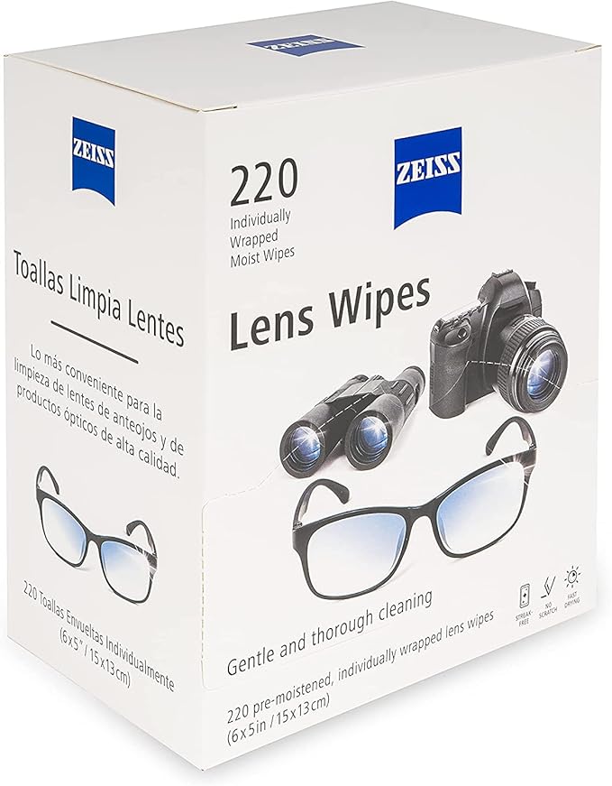 Zeiss Lens Wipes, White, 220 Count