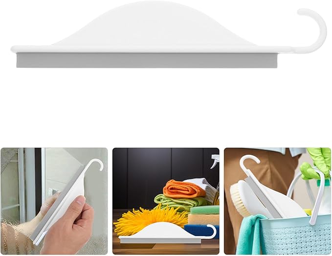 Operitacx Silicone Bathroom Mirror Squeegee Small Glass Wiper Shower Door Cleaner Water Scraper for Countertop Sink Tile Cleaning Tool