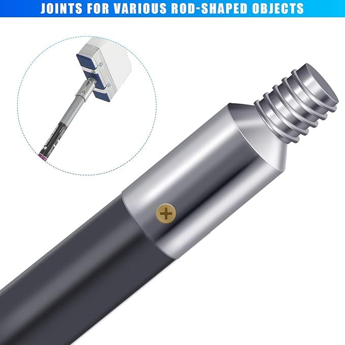 4 Pcs Threaded Tip Replacement Ultra Threaded Tip Repair Kit Mop Handle Pole Handle Replacement Extension for 1 Inch Stick Mop Broom Wood Metal Pole Tail Adapter