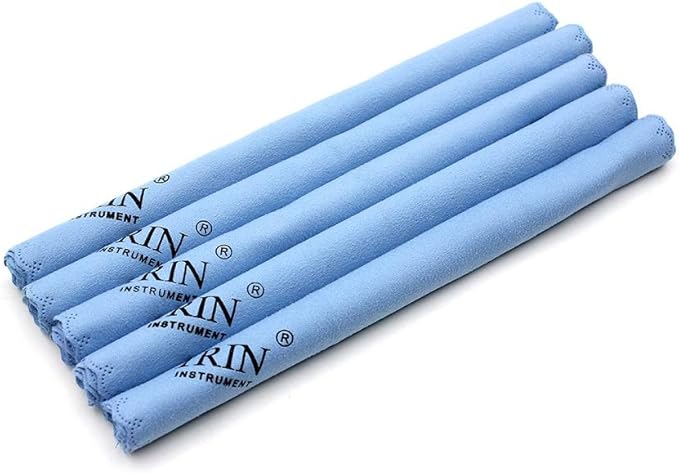 5pcs Microfiber Polishing Cleaning Cloth for Musical Instrument Guitar Piano Violin Sax Clarinet Flute Universal