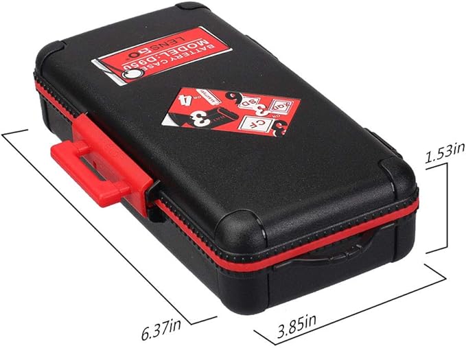 LENSGO Camera Battery Memory Card Case, Memory Card Hard Protector Case Water-Resistant Anti-Shock Storage Box for 3 Camera Batteries 3 XQD or 3 CF Cards 6 SD Cards (Red)