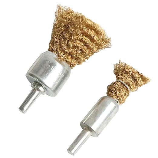 5pcs Brass Wire Wheel Brush Kit for Drill,Crimped Cup Brush with 1/4-Inch Shank ,0.13mm True Brass Wire,Soft Enough to Cleaning or Deburring with Less Scrach