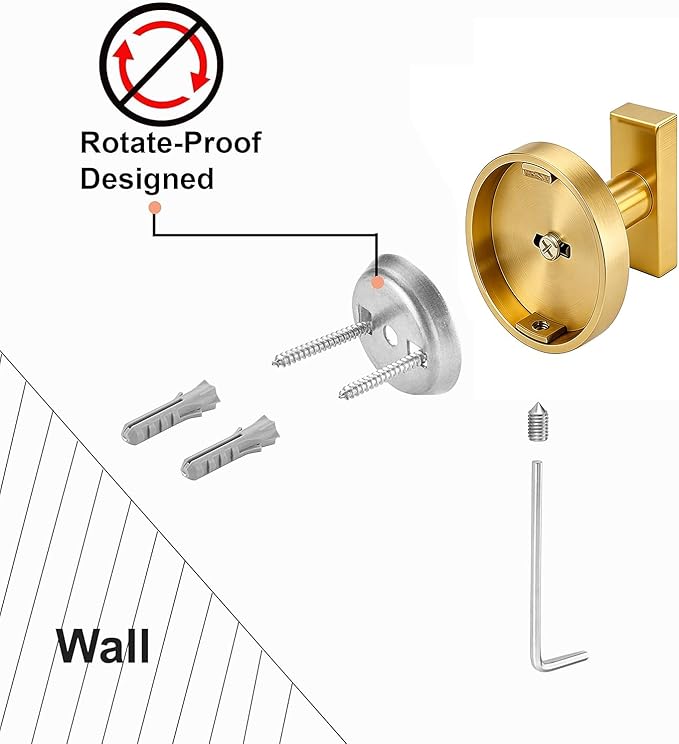 Nolimas Towel Hooks for Bathrooms, Brushed Gold Towel Hook for Kitchen Bathroom, SUS304 Stainless Steel Coat Hook, Heavy Heavy Duty Robe Hooks for Hanging Towels, Coats, sponges, Wall Mount, 4 Pack