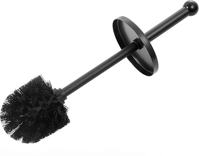 HUJI Rust Resistant Bronze Toilet Brush Holder with Lid Perfect Bathroom Bowl Cleaning Set Gift for House Warming or College Dorms Accessories (1, Bronze Toilet Brush)