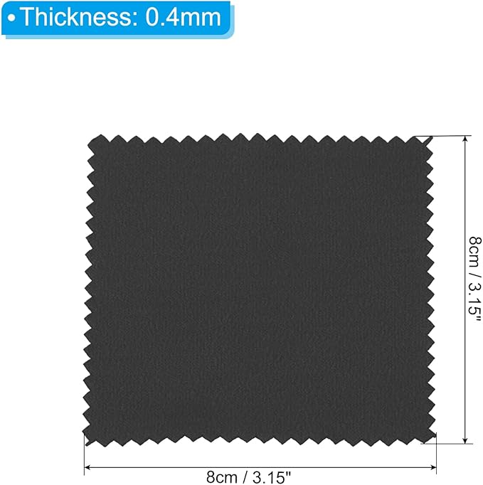 PATIKIL 3.15x3.15" Jewelry Cleaning Cloth, 100Pcs Individually Wrapped Double-Sided Microfiber Polishing Cloth for Silver Gold Brass Platinum Jewelry, Black