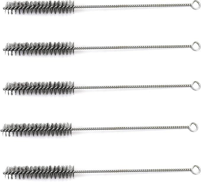 Utoolmart Wire Tube Brushes, Stainless Steel Bottle Bristle Cleaning Spiral Power Pipe Brush,0.8-inch Diameter 12-inch Length, Long-Handle Cleaner for Auto Parts, Bottles,Tubes, Keyboards,Glass