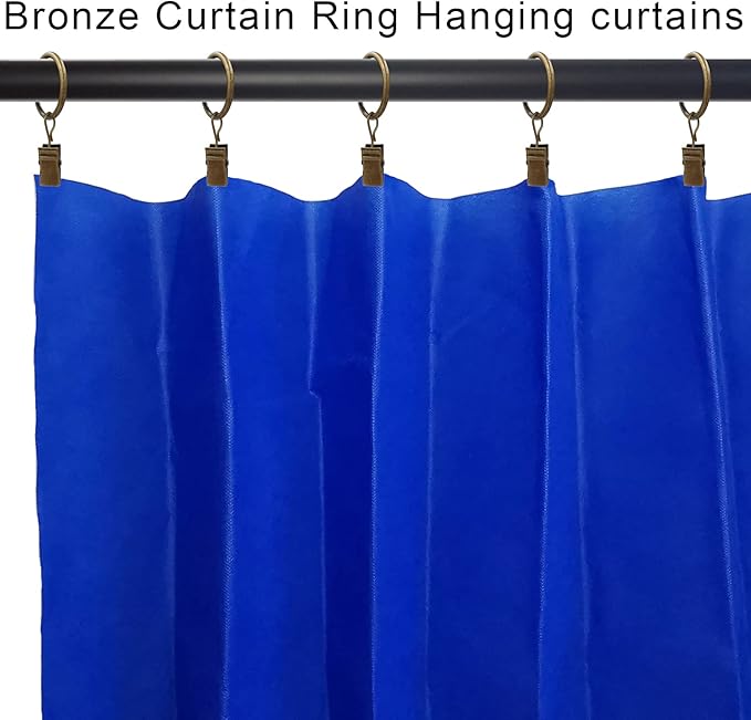 44 Pack Metal Curtain Rings with Clips, Drapery Clips with Rings, Drapes Rings 1 inch Inner Diameter, Fits Diameter 5/8 inch Curtain Rods, Vintage Bronze