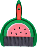 VOSAREA Small Dustpan and Brush Set Watermelon Mini Dustpan and Brush Whisk Broom and Dust Pan Tiny Cleaning Broom Mini Hand Broom for Table Desk Keyboard Pet Nest