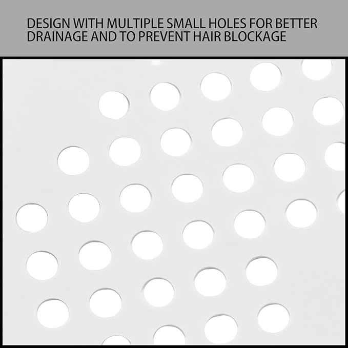 2 Pack 5.5 Inch / 140mm Drain Hair Catcher, Silicone Sink Drain Strainer Square Shower Drain Hair Catcher, Drain Protector Hair Catcher Hair Stopper for Bathroom Bathtub (White)