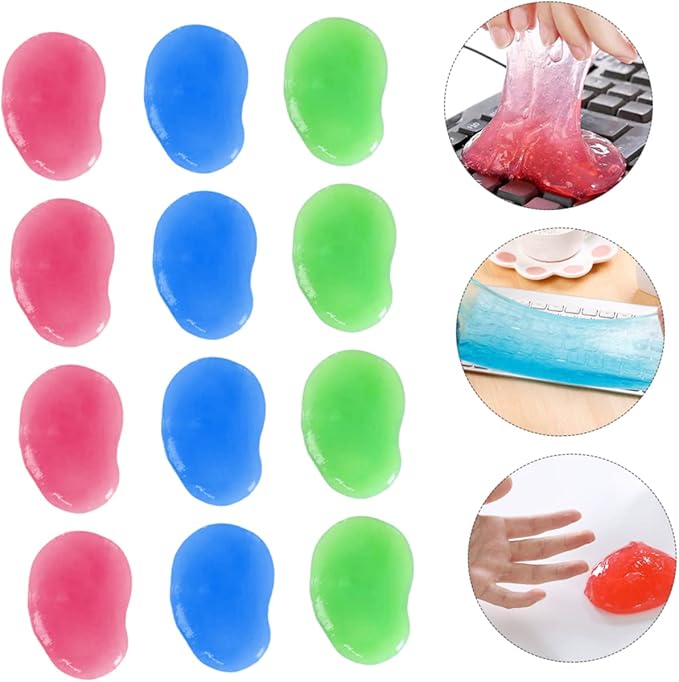 Housoutil Keyboard Cleaning Gel for Computer and Laptop 20 PCS Dust Remover Gel for Electronics Detailing Cleaning Non-Toxic and Reusable Random Color