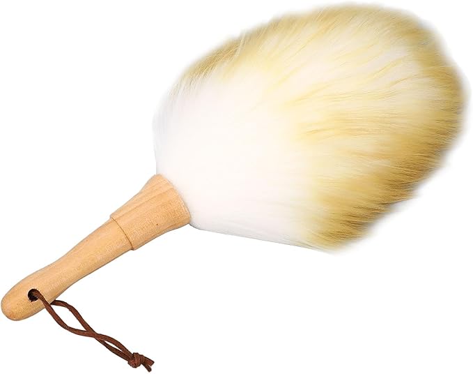 Wooden Handle Lambswool Duster, Soft Wool, Multifunctional Cleaning Brush for Blinds Table Piano, Home Use, Musical Instrument (Short Handle