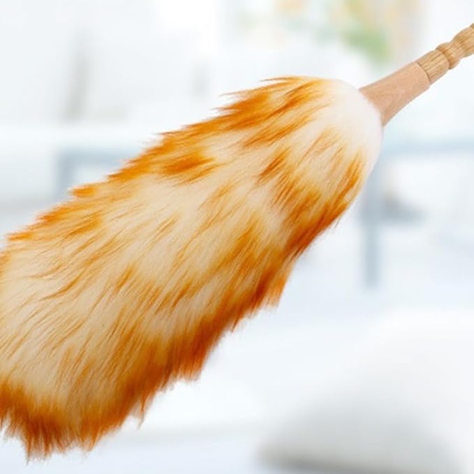 Electrostatic Dusting Brush Wool Duster for Professional Dust Cleaning Static Dust Cleaner Tool with Soft Lambswool Suitable for Home Office and Car