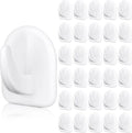 Jetec 60 Pieces White Adhesive Wall Hooks Reusable Seamless Hooks for Hanging Small Sticky Acrylic Hangers with Non Marking Sticker for Kitchen Bathroom Bedroom Office