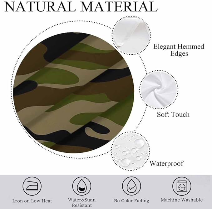 Navy Table Cover 52x70 Classic Army Green Solider Print Brown Black Olive Table Cloth Rectangle Table for Banquet Party Decorative Outdoor Picnic Dining Kitchen Table Cover