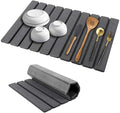 Stone Dish Drying Mat for Kitchen Counter, 24''×15'' Dishes Drying Matt Kitchen Counter, Absorbent Diatomaceous Earth Bath Quick Dry Mats for Tableware, Bottles and Cup (Dark Grey)