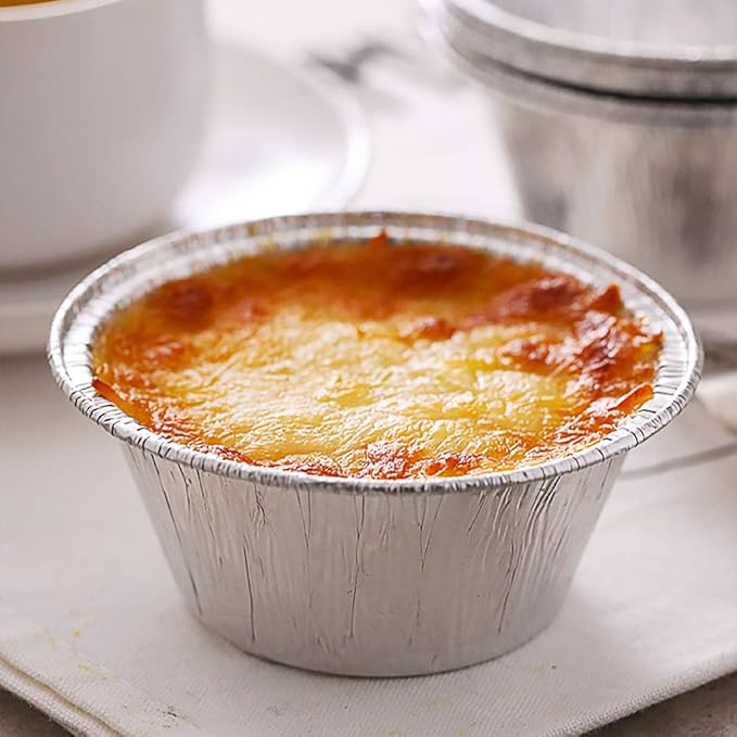 Kingrol 300 Pack Aluminum Foil Ramekins, 4 oz Disposable Baking Cups for Tart, Cupcake, Souffle, Appetizer
