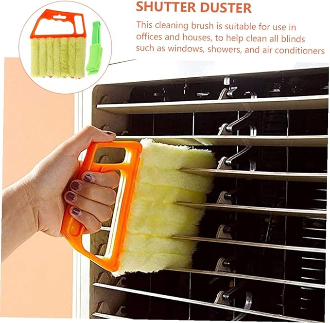 2pcs Handheld Blinds Cleaning Brush Set, 7-Finger and 3-Finger Window Shutter Cleaner Brushes for Air Conditioner and Venetian Blinds Dust Removal, Household Window Cleaning Tools