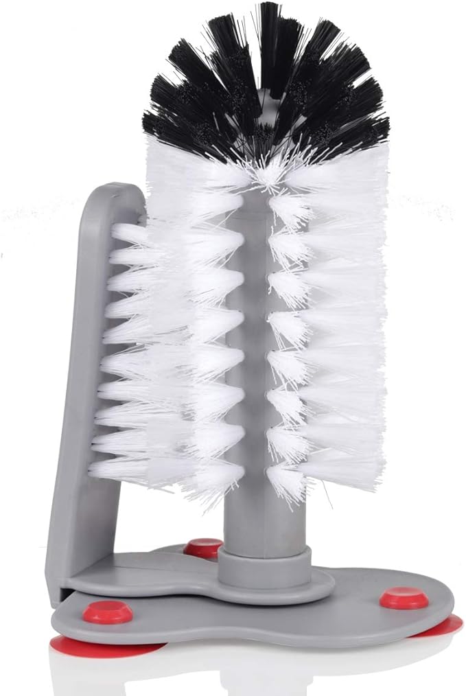 Glass Cup Washer With Double Bristle Brush for Bar Kitchen Sink