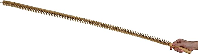 Konex 45 Inch (115cm) Premium Flexible Medium-Stiff Natural Bristle Radiator, Coil and Vent Brush with Wood Handle