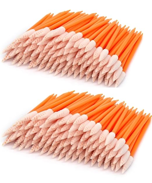 Wellgler's Foam tip Cleaning swabs，Cleaning kit for Electronic, Gun Cleaning or Clean Solenoid valves（Ideal for Cleaning Narrow Gaps or Tracks） (Orange 200)