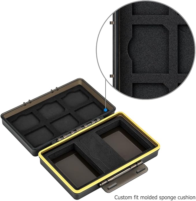Sony NP-FZ100 NP-FW50 Battery SD Memory Card Case Holder for 6 SD 2 Battery, Water-Resistant & Shockproof, Camera Battery Storage Organizer Box for Sony A9 III III A7RIV A7RIII A7III A7SIII A1 A7M5