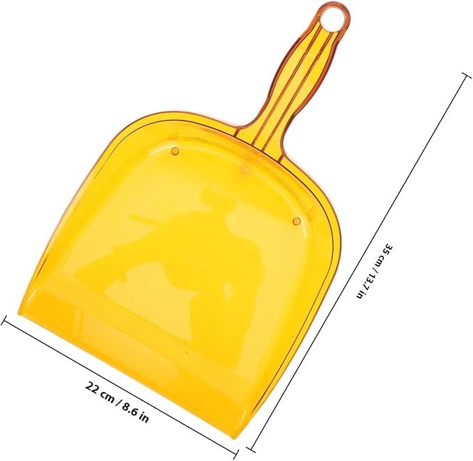 Yellow Thickened Handheld Dustpan Shovel for Home and Office Cleaning, Plastic Kitchen and Desktop Garbage Shovel for Bedroom and Household Use