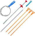 39inch Drain Clog Remover(x1), 20inch Drain Snake Hair Remover(x3)＆ Cleaning Brush(x1), 24inch Sewer Hair Catcher(x1),6 Pack Auger Cleaner Tool Set for Toilet, Kitchen Sink, Bathroom Tub, Sewer
