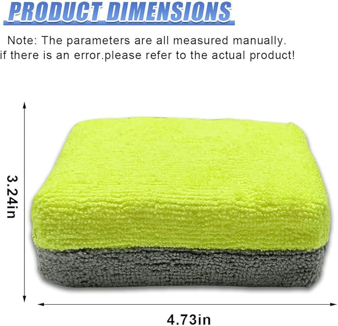 3PCS Microfiber Applicator Pads, Soft No-Scratch Car Wash Sponge, Washable Reusable Ceramic Coating Applicator, Car Paint Detailing Polishing Supplies for Wax Sealant (Yellow)