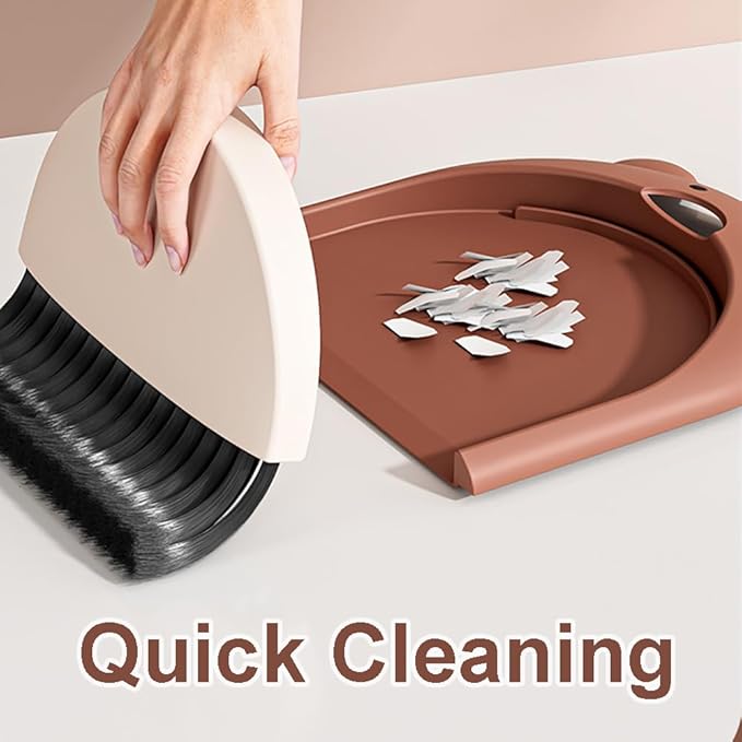 Mini Broom and Dustpan Set Cute Portable Hand Broom and Dustpan Small Dust Pan for Tabletop Debris Lightweight Dustpan for Small Space Cleaning