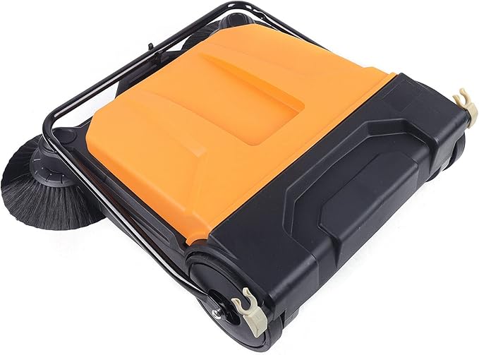 Hand Push Floor Sweeper 26 Inch 15L Walk-Behind Outdoor and Indoor Push Carpet Sweeper Hand-push Sweeping Sweeper Foldable Manual Industrial Push Cleaner for Street Garden Warehouse Sweeping Cleaning