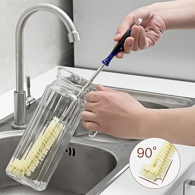 Long Bottle Brush Cleaner -16" Bottle Cleaning Brush Flexional Water Bottle Cleaner Washer Tool for Water Bottles,Cup,Tumblers or Wine Stemware