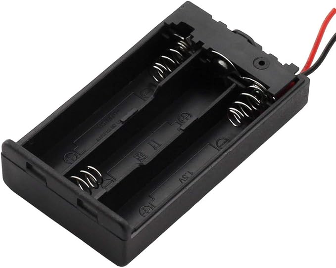 6 Pieces 3 Slots x 1.5V AAA Battery Case Holder Battery Spring Clip Storage Box Wire Leads with On/Off Switch