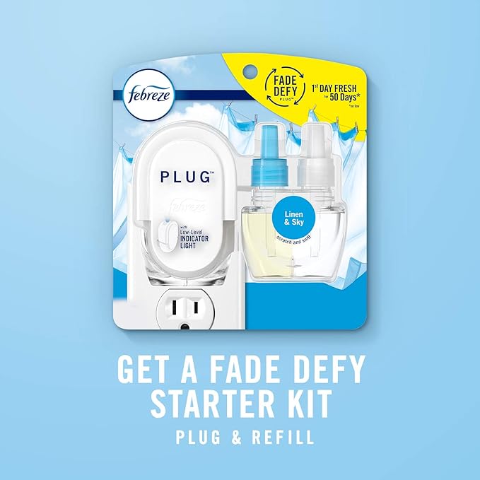 Febreze Plug In Air Freshener, Odor-Fighting Scented Oil Refill, Apple Mango Sunshine Scent, 2 Refill