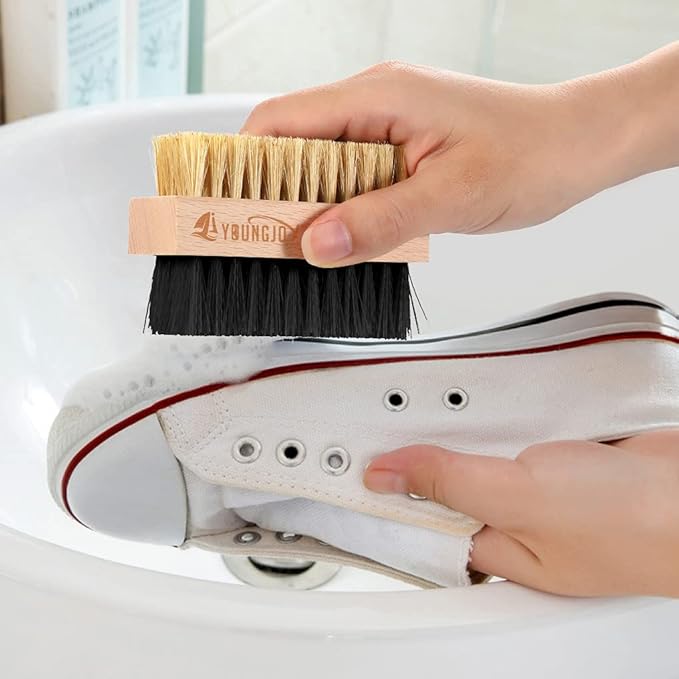 2 Pcs Sneaker Cleaning Brush Shoes Shine Dauber Suede Brush Nubuck Cleaner Crepe Applicators Suede Eraser Set(Dual with Eraser)