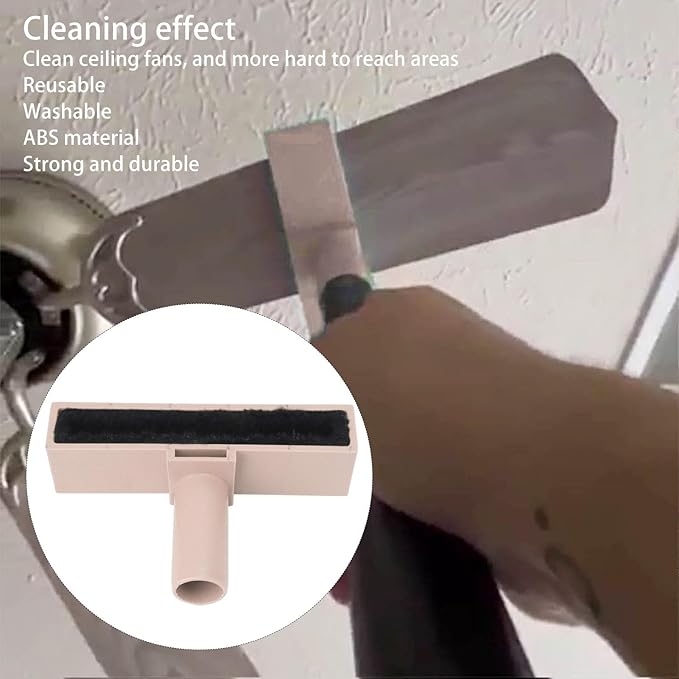 Ceiling Fan Cleaning Brush, Reusable Washable Fan Blade Cleaner Tool with Ergonomic Handle for Home Office Kitchen Bedroom, ABS Fan Dusting Brush for Hard - to - Reach Areas (Dusty Pink)