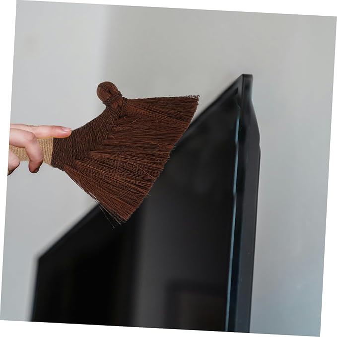 ABOOFAN Mini Desktop Broom Soft Bristle Hand Whisk Broom for Indoor Cleaning Small Duster Brush Hardwood Safe