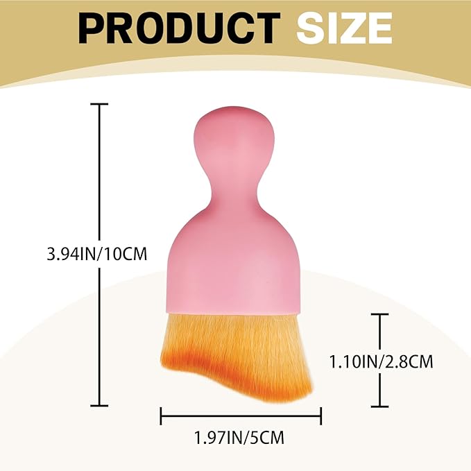 1Pcs Auto Soft Hair Brush Advanced Car Interior Detailing Brush for Dashboard Air Vent Gaps Dust Removal and Cleaning of Leather Surfaces Widely Used, Pink handle and yellowish-brown bristles