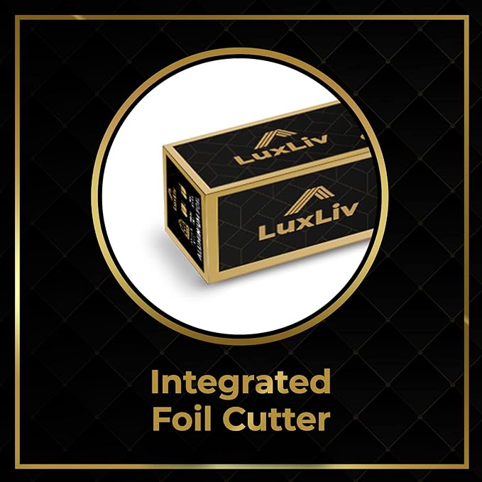 Aluminum Heavy Duty Tin Foil Roll – 12 inch wide x164 ft Length,161 sq ft – Commercial Grade & Extra Thick, Strong Enough for Food Service Industry with cutter - LuxLiv®