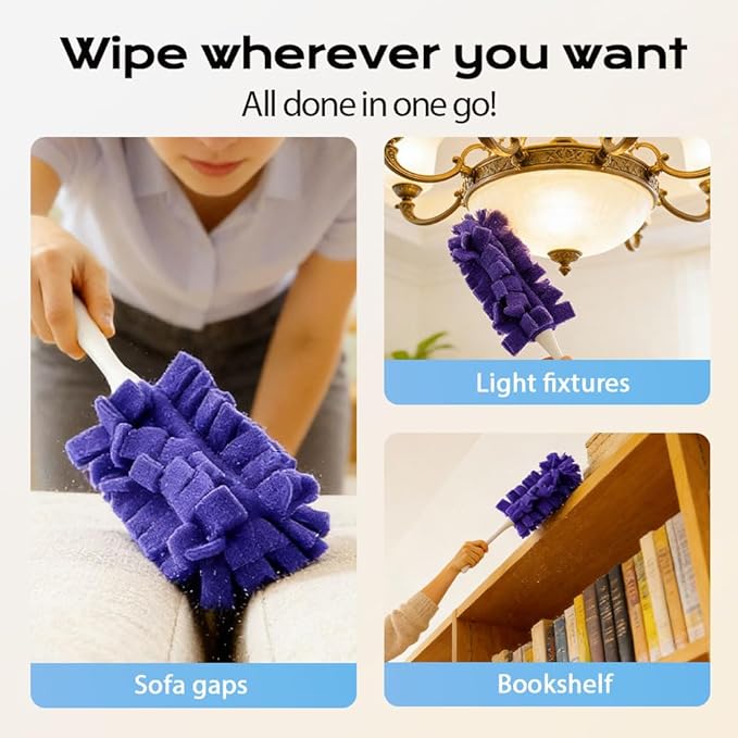 Reusable Dusters for Cleaning, 360° Washable Duster Pads, Heavy Duty Reusable Duster Refills, Electrostatic Fleece Dusting Pads for Home & Office (10PC-Mix)