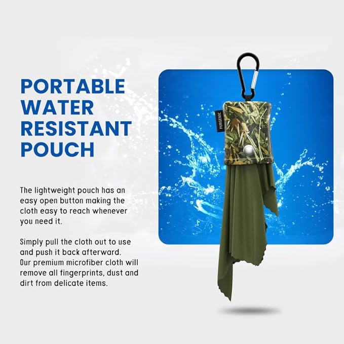 Microfiber Cloth & Glasses Wipes (6 Pack) Lens & Glasses Cleaning Cloth - Eye Glass Clean Cloths - Eyeglass Cleaning Cloth - Glass Cleaning Cloth - Camera Lenses & Gadget Delicate Screens - H-Green